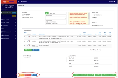 Creating an Invoice in FBO Director, Step 7, Saving the Invoice