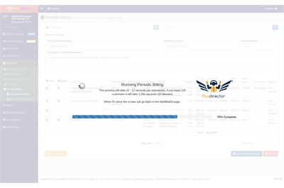 Screen Capture of Periodic Charges being run in FBO Director