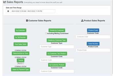 List of Sales Reports in FBO Director